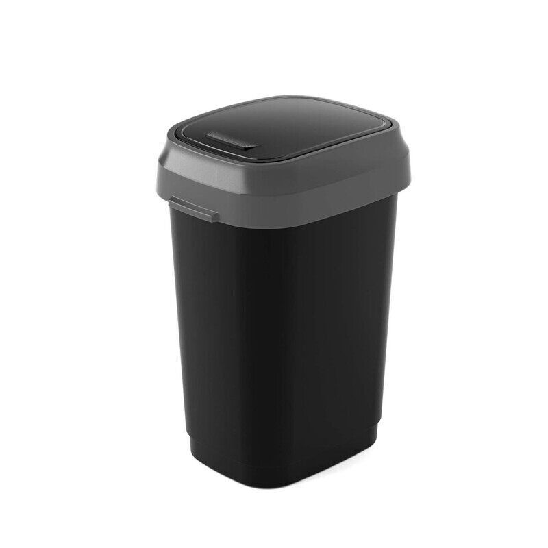 

Kis Keter Dual Swing Bin M - Black 25L - Versatile Odor-Controlled Waste Bin for Home and Office Use