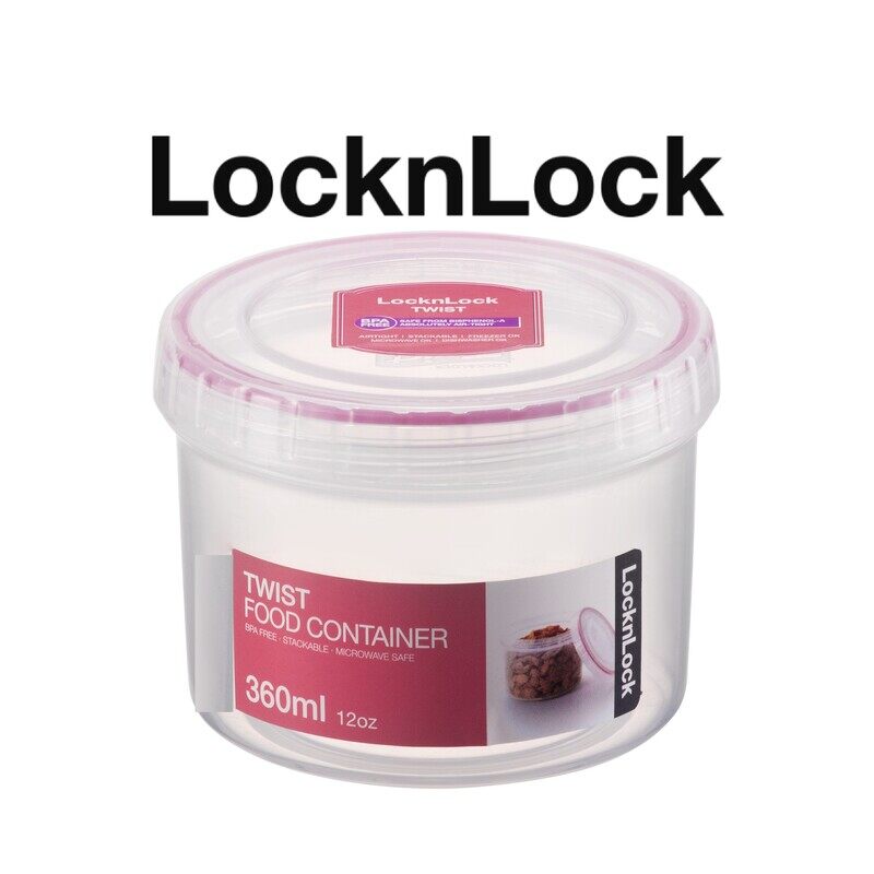 

Lock & Lock LocknLock Twist Food Container 360ml - BPA-Free, Airtight Seal, Freezer and Dishwasher Safe for Versatile Storage