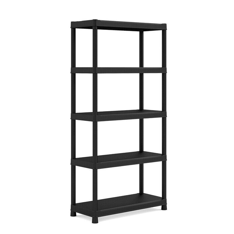 

Kis Keter Plus Shelf Tribac Black 90x40x182cm - Practical 5-Shelf Plastic Unit for Efficient Organization in Workshops, Garages, and Offices