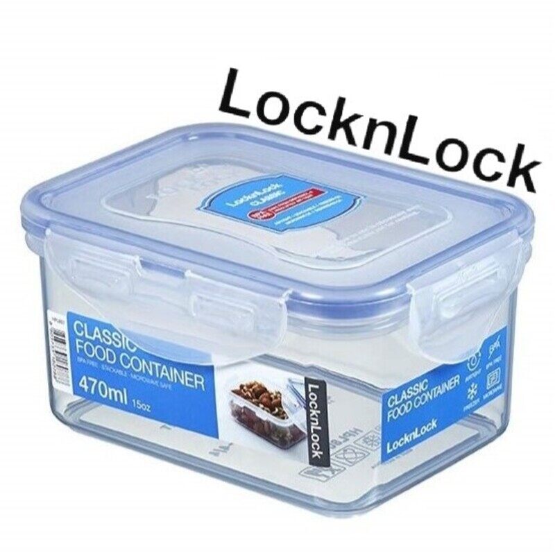 

Lock & Lock LocknLock Rectangular Food Container 470ml - Airtight, BPA-Free, Microwave, Freezer, and Dishwasher Safe