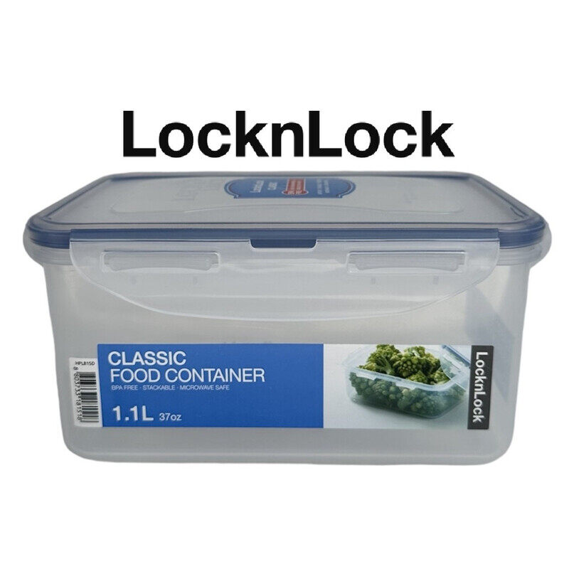 

Lock & Lock LocknLock Rectangular Food Container 1.1L - Airtight, BPA-Free, Microwave, Freezer, and Dishwasher Safe