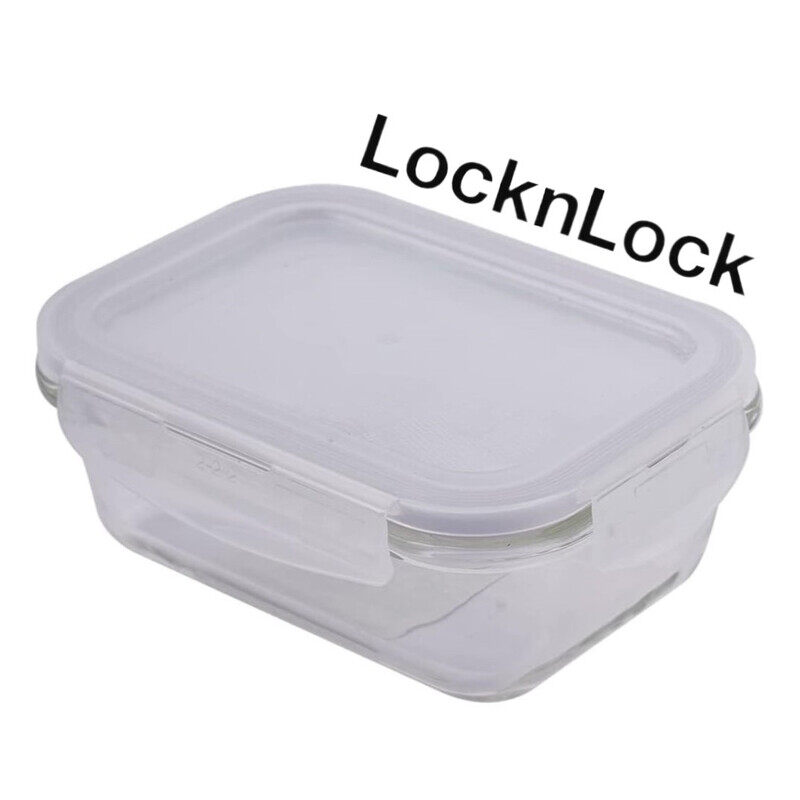 

Lock & Lock LocknLock 380ml Oven-Safe Borosilicate Glass Square Container with Airtight Lid - Microwave, Freezer, and Dishwasher Safe