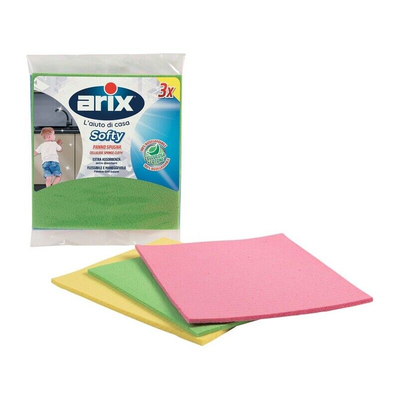 

Arix Softy Natural Cellulose Sponge Cloth 3 pcs - Eco-Friendly & High Absorption