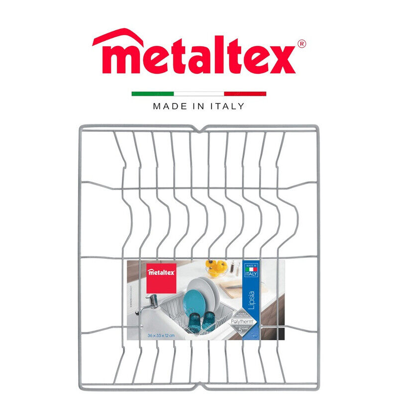 

Metaltex Lipsia Silver Dish Drainer - Durable & Rust-Proof with Polytherm Coating