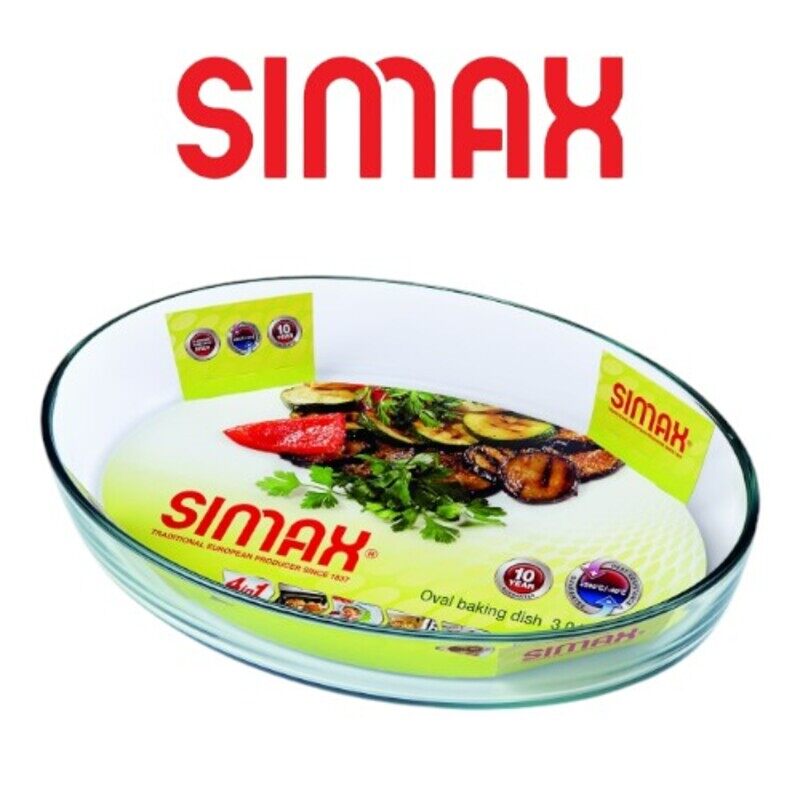 

Simax Oval Baking Dish 2.2L - Heat-Resistant Borosilicate Glass, Microwave & Oven Safe, Versatile for Baking and Roasting