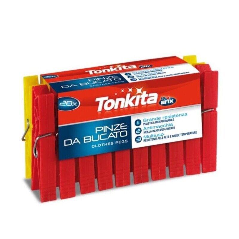 

Tonkita Plastic Pegs 20-pieces - Durable and Reliable Laundry Essential for Perfectly Dried Clothes