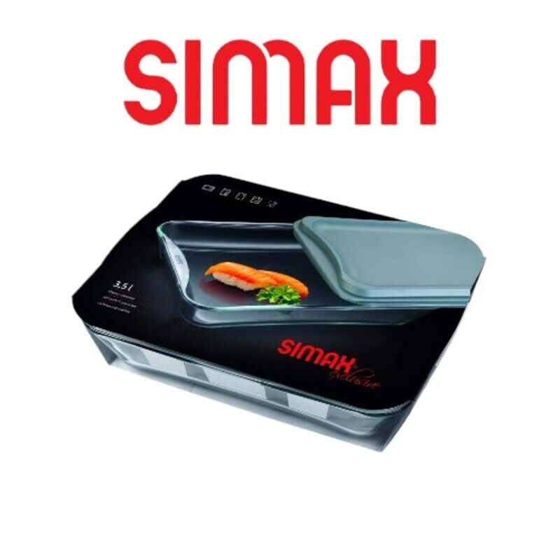 

Simax 3.5L Rectangular Roaster with Plastic Lid - Heat-Resistant Glass, Microwave & Oven Safe, Versatile for Baking and Storage