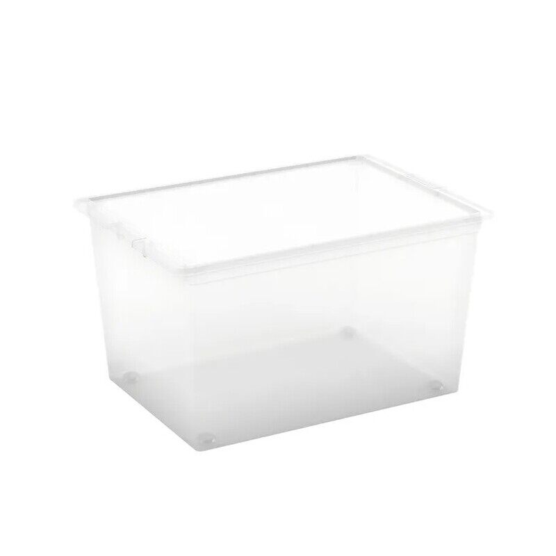 

Kis Keter C-Box XL Transparent Storage Container with Wheels 50L - Spacious and Clear Plastic Organizer for Wardrobe Efficiency