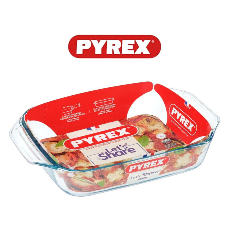 

Pyrex Irresistible 2.9L Rectangular Glass Roaster - Oven, Microwave & Freezer Safe