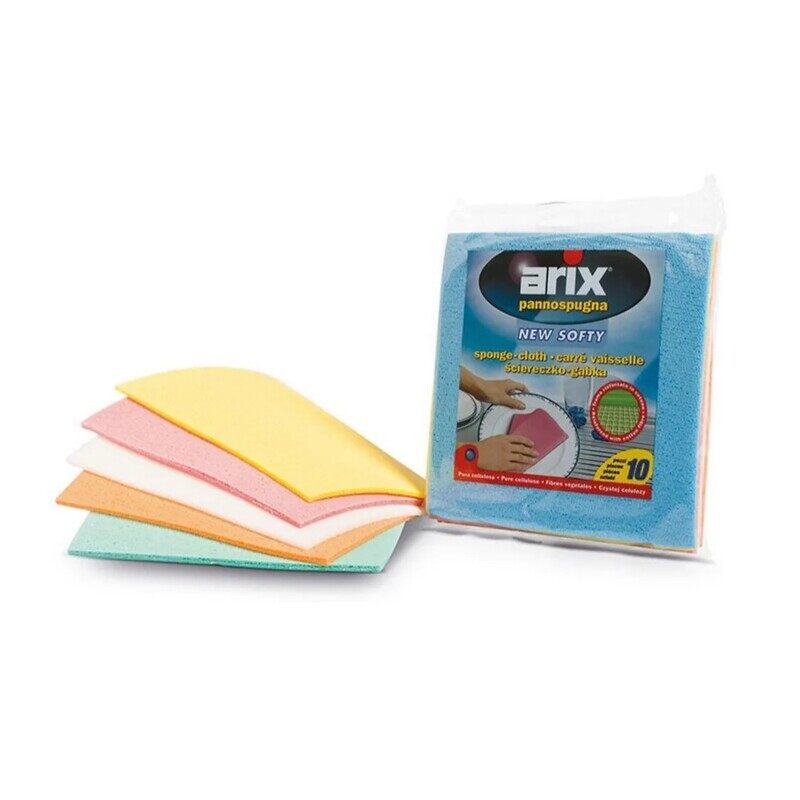 

Arix New Softy Sponge Cloth 10 pcs - Eco-Friendly, Biodegradable, High Absorption, Durable & Comfortable for All Washable Surfaces