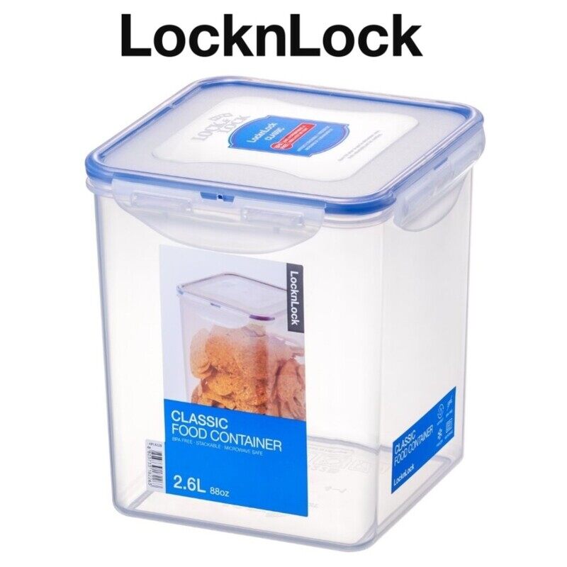

Lock & Lock LocknLock Square Food Container 2.6L - Airtight, BPA-Free, Microwave, Freezer, and Dishwasher Safe