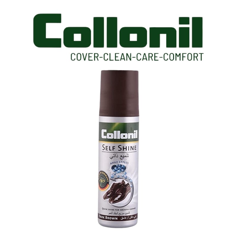 Collonil Self Shine Shoe Polish Dark Brown, 100ml - Instant Shine and Leather Protection