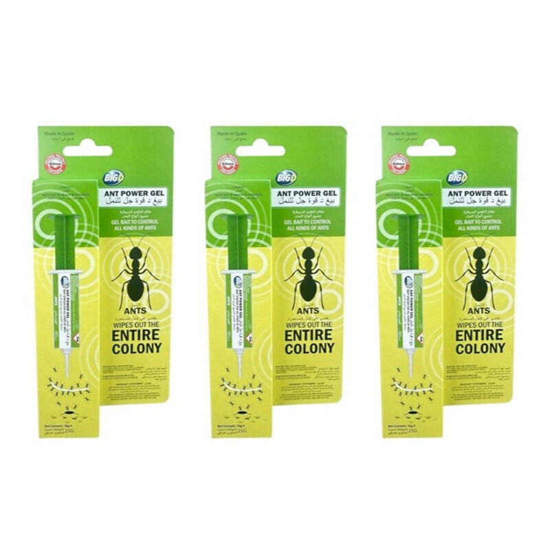 

Big D Ant Power Gel Syringe 10g - PACK of 3 - Professional Ant Bait for Total Colony Elimination Indoors & Outdoors