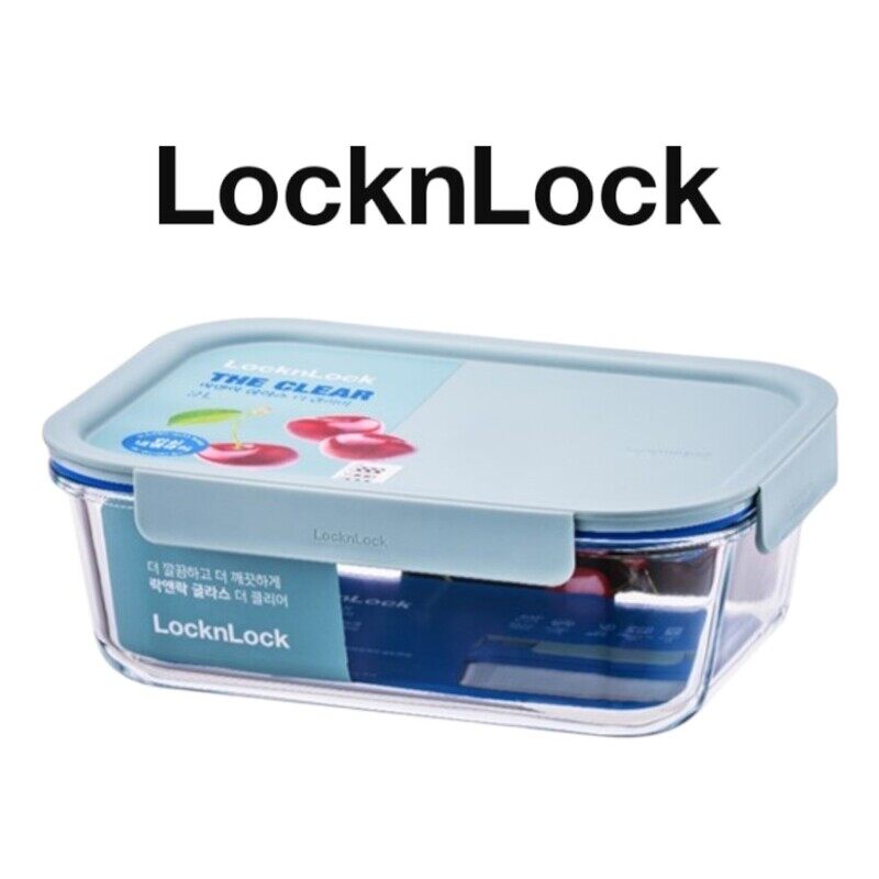 

LocknLock Clear Glass Rectangular 2L Mint - Durable, Airtight, Heat-Resistant Food Storage Container