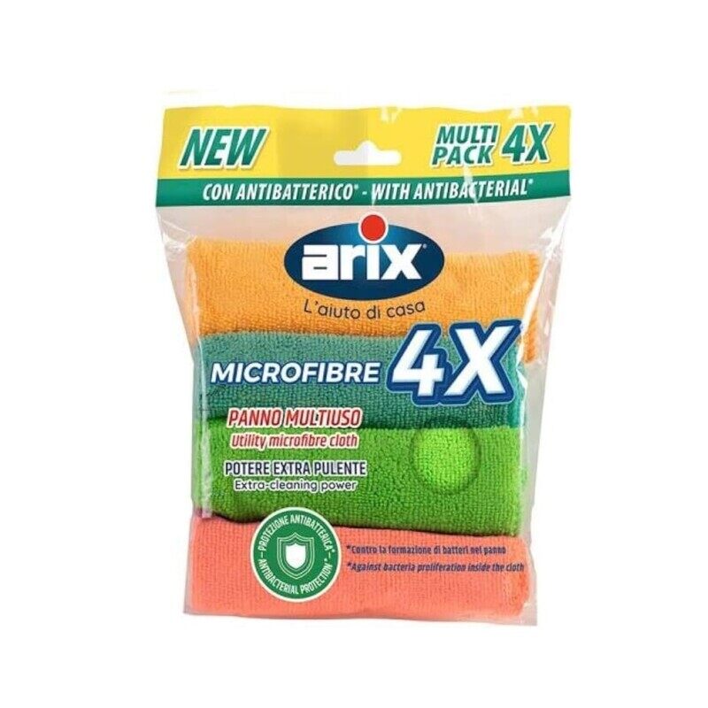 

Arix 4X Microfiber Utility Cloth Multipack with Antibacterial Treatment