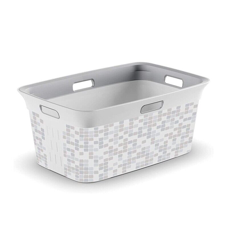 

Kis Keter Chic Basket Mosaic Design 45L - Large Laundry Basket with Ergonomic Handles and Ventilation Slits