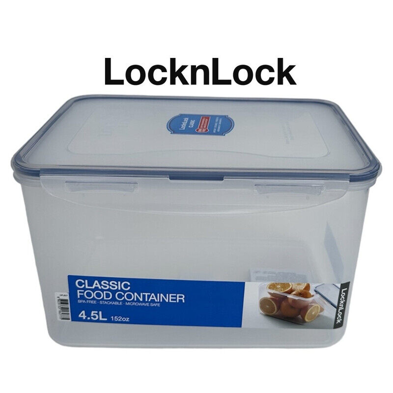 

Lock & Lock LocknLock Rectangular Food Container 4.5L - Airtight, BPA-Free, Microwave, Freezer, and Dishwasher Safe