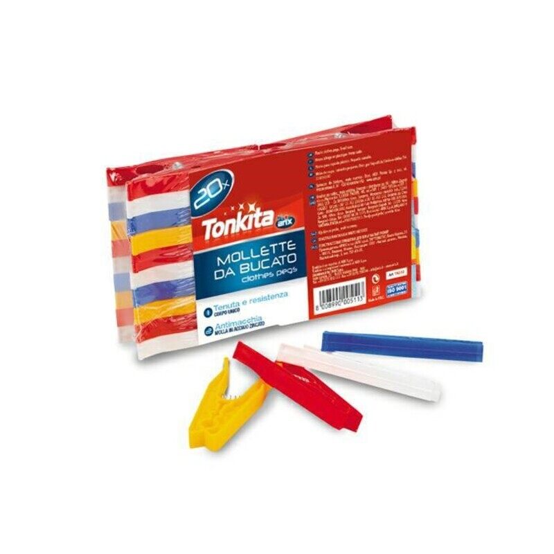 

Tonkita Plastic Pegs 20-piece Set - Reliable, Versatile, and Colorful Laundry Essentials