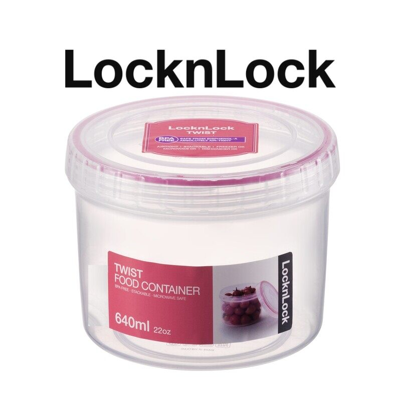 

Lock & Lock LocknLock Twist Food Container 640ml - BPA-Free, Airtight Seal, Freezer and Dishwasher Safe for Versatile Storage