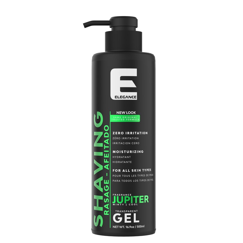 Elegance E Series Shaving Gel, Jupitor 500ml - Moisturizing, Irritation-Free, Transparent Formula for Sensitive Skin