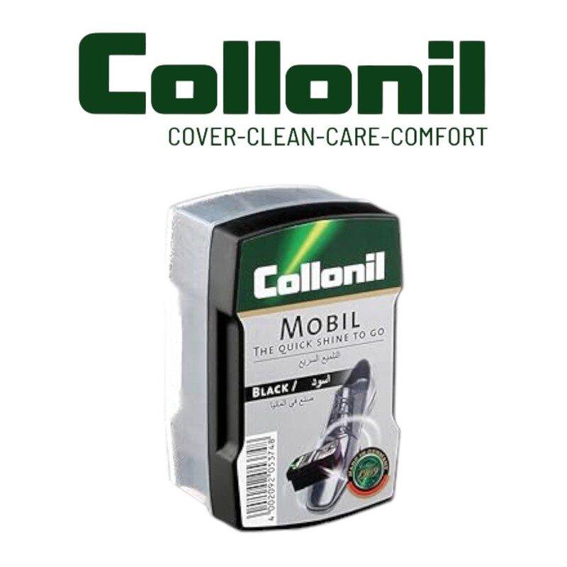 Collonil Mobil Sponge Black - Instant Shine & Color Revitalization for Leather