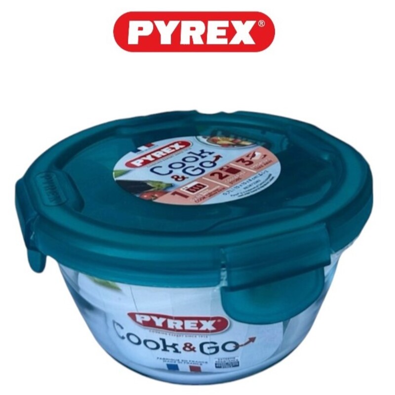 

Pyrex Cook&Go 0.7L Round Storage Dish with Green Lid - Airtight, Versatile, Freezer-to-Oven Solution