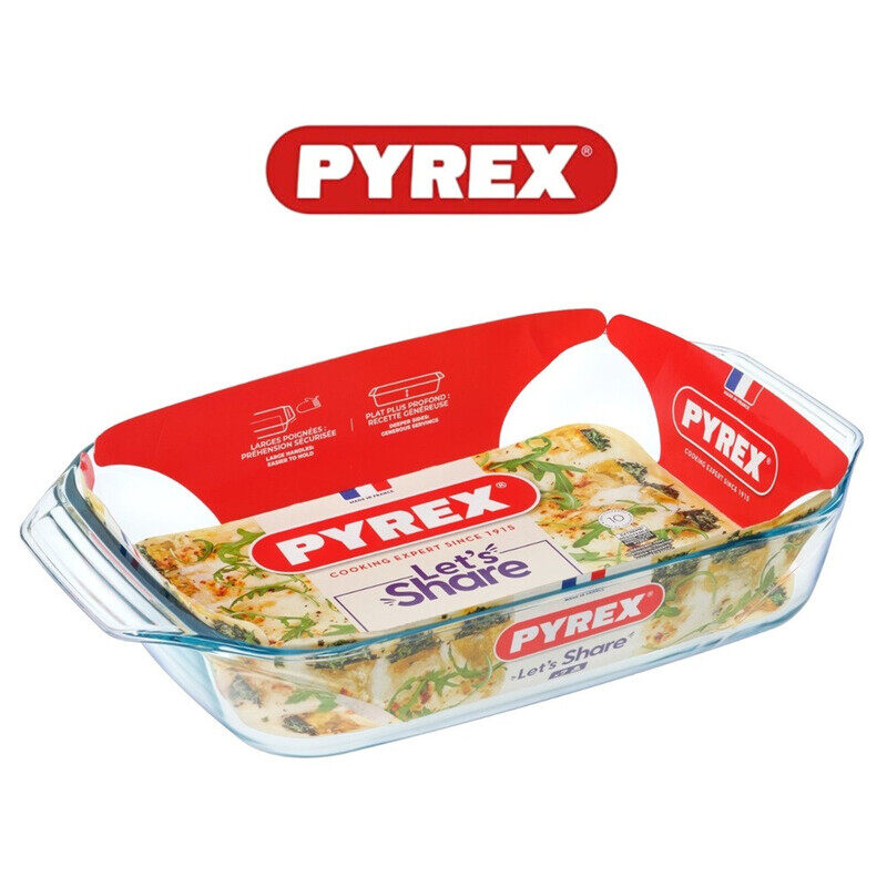 

Pyrex Irresistible 3.8L Rectangular Glass Roaster - Oven, Microwave & Freezer Safe