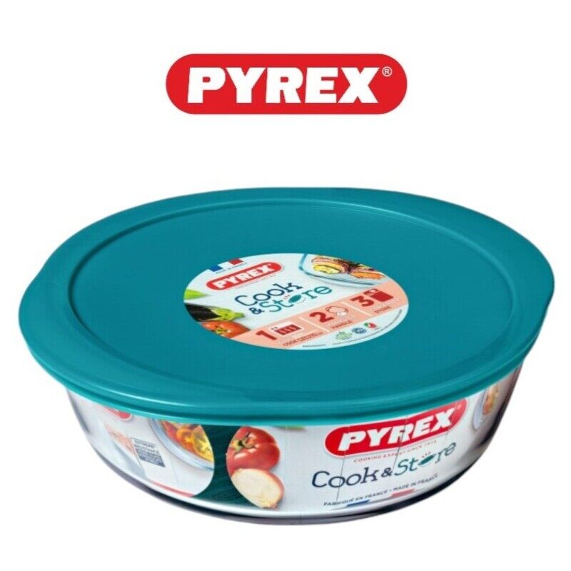 

Pyrex Cook&Store 2.3L Round Roaster with Lid for Versatile Cooking and Storing