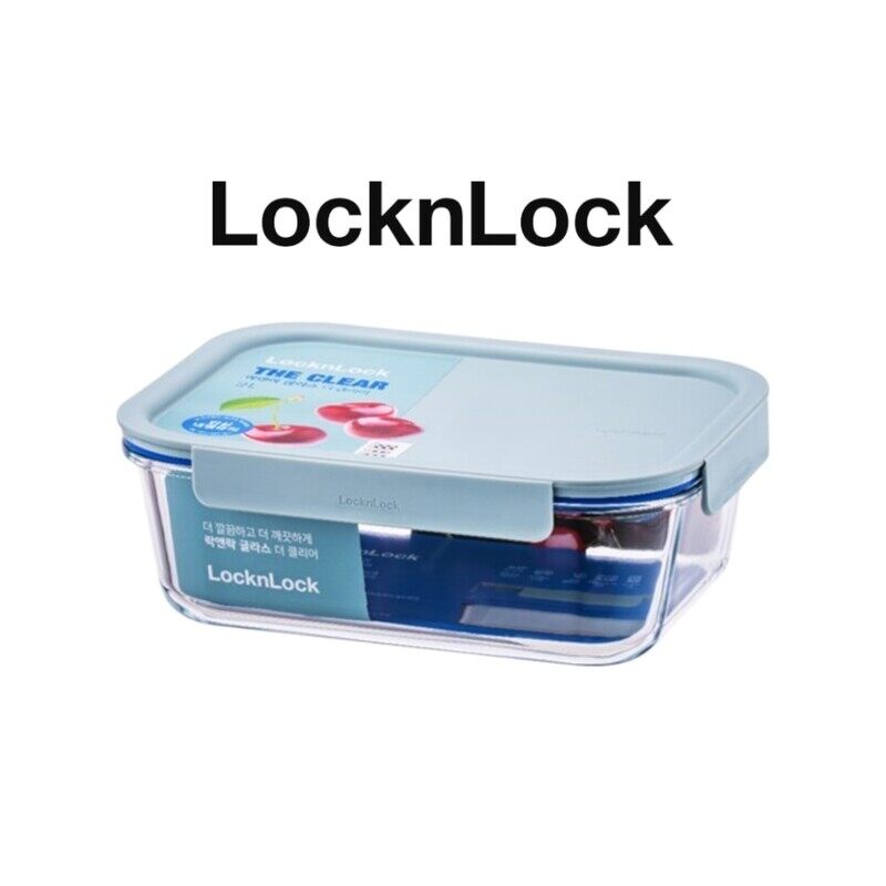 

LocknLock Clear Glass Rectangular 380ml Mint - Durable, Airtight, Heat-Resistant Food Storage Container