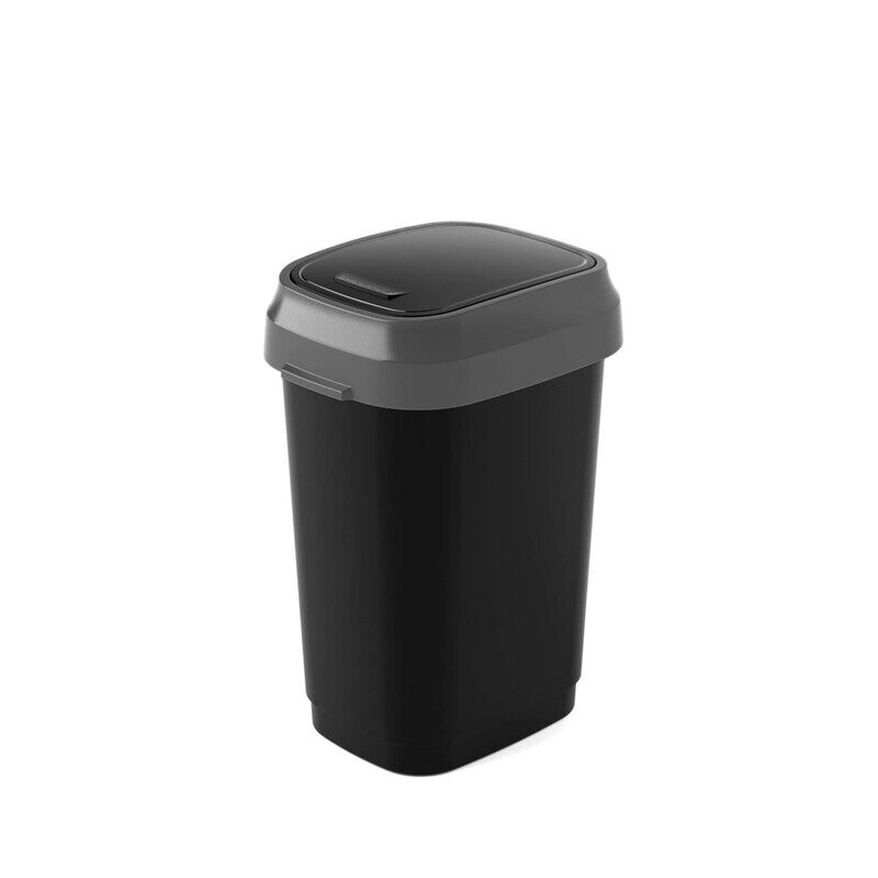 

Kis Keter Dual Swing Bin S - Black 10L - Versatile Odor-Controlled Waste Bin for Home and Office Use