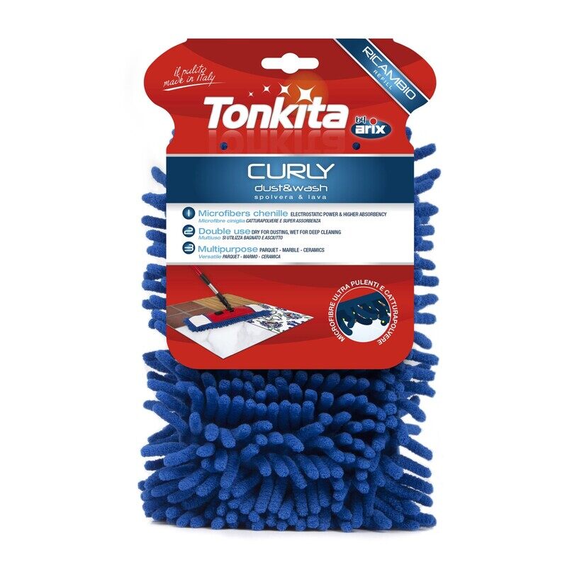 

Tonkita Curly Flat Mop Refill - Versatile Cleaning Solution for Various Floor Surfaces