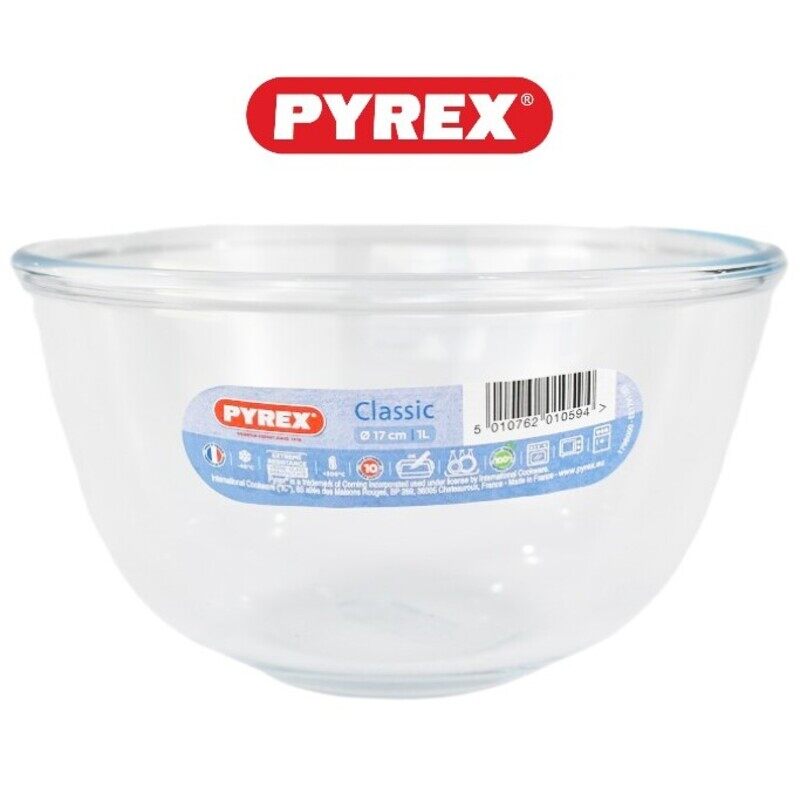 

Pyrex 1L Glass Mixing Bowl - Heat Resistant and Stackable