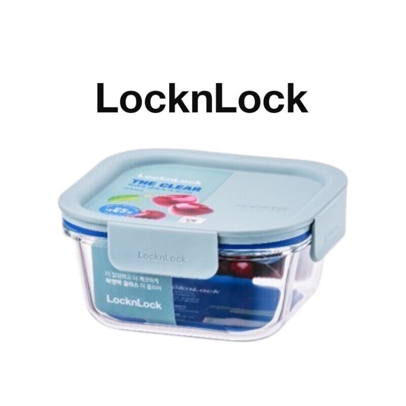 

LocknLock Clear Glass Square 750ml Mint - Durable, Airtight, Heat-Resistant Food Storage Container