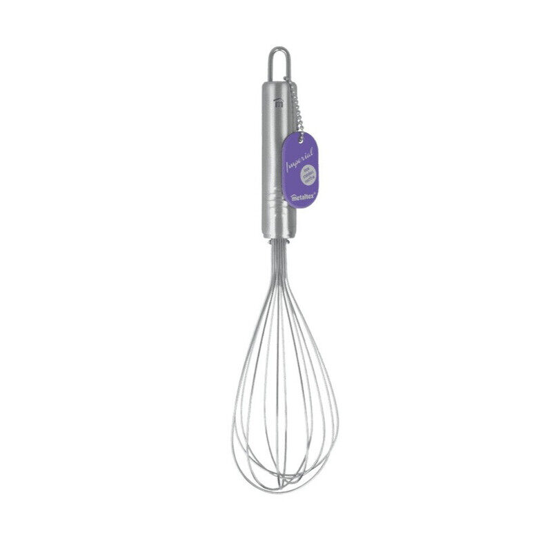 

Metaltex Imperial 6-Wire Egg Whisk 28cm - Stainless Steel with Ergonomic Handle, Beginner Series