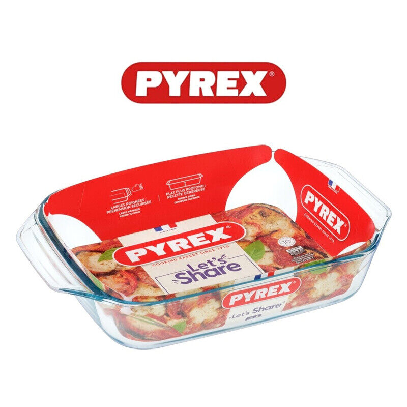 

Pyrex Irresistible 1.4L Rectangular Glass Roaster - Oven, Microwave & Freezer Safe
