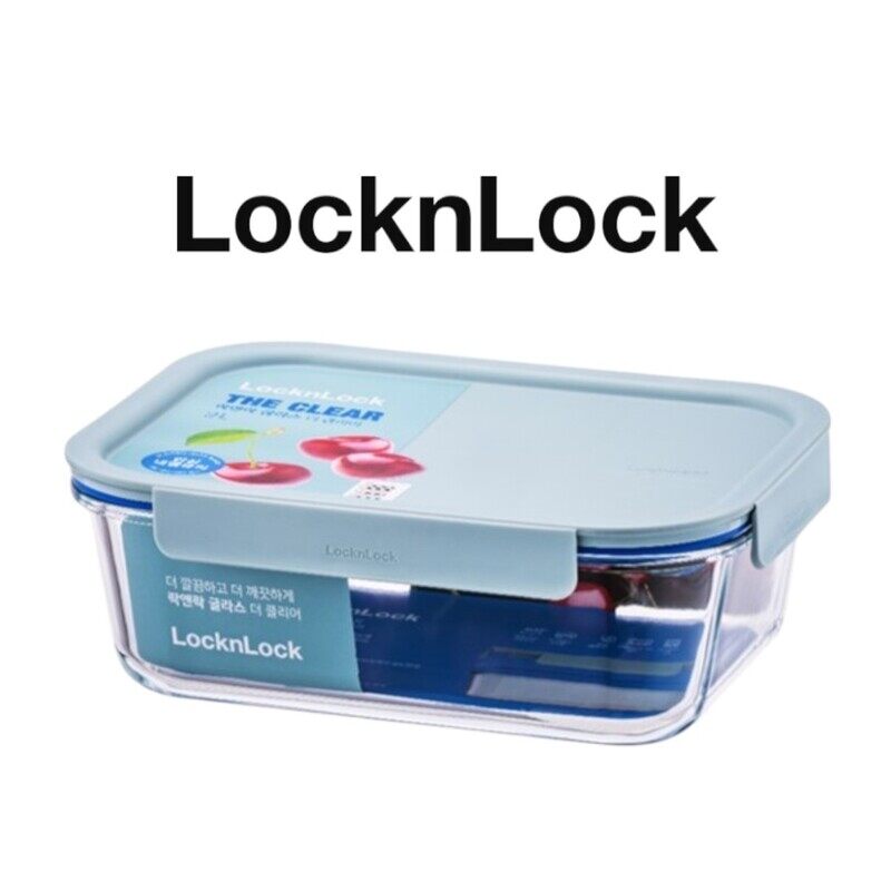 

LocknLock Clear Glass Rectangular 1L Mint - Durable, Airtight, Heat-Resistant Food Storage Container