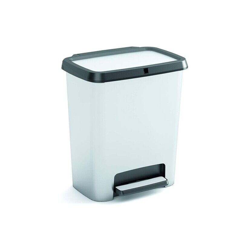 

Kis Keter Curver Compatta Steel Bin 25L - Versatile Design with Pedal and Steel Decoration for Office and Kitchen Use