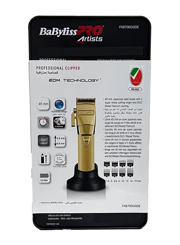 Babyliss Cordless PRO Hair Clipper, Black/Gold