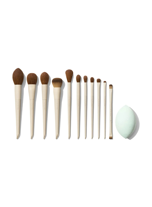 Morphe 12-Piece Face & Eye Brush Set, X Ariel Signature Look, Cream