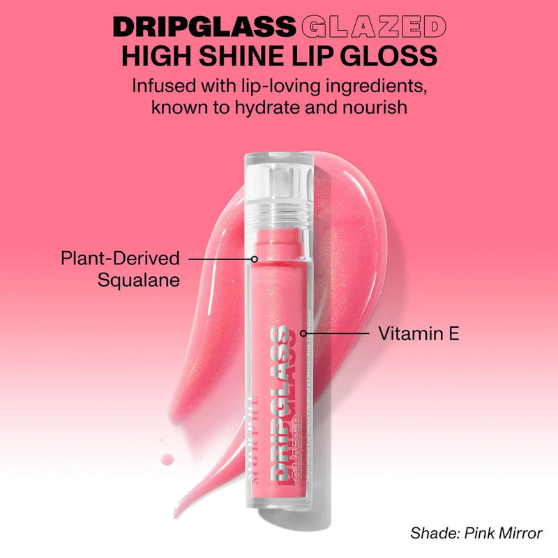 Morphe Dripglass Glazed High Shine Lip Gloss, 3.8ml, Pink Mirror, Pink