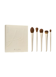 Morphe 5-Piece Face Brush Set, X Ariel Signature, Cream