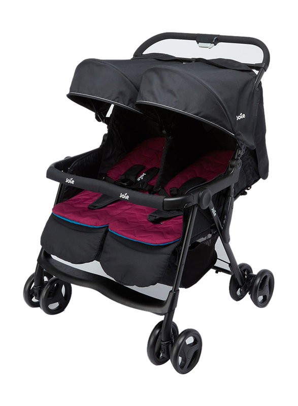 

Joie Aire Black Twin Baby Stroller with 3 Reclining Positions, Black