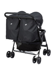 Joie Aire Black Twin Baby Stroller with 3 Reclining Positions, Black