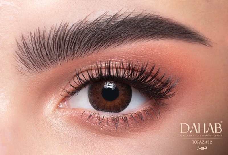 Dahab Topaz 9 Months Disposable Pack Of 2, Colored Contact Lenses, Unisex, Cosmetic Contact Lenses, Brown Contact Lenses