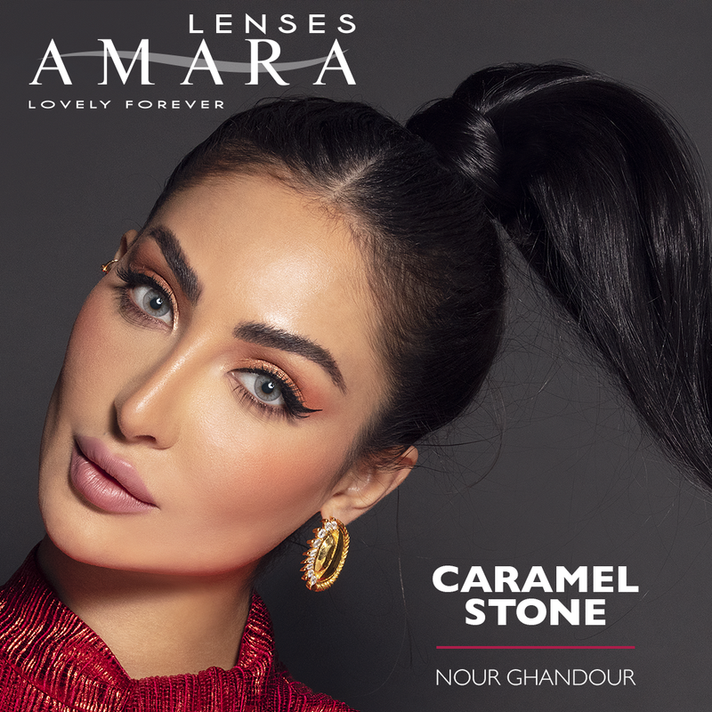 Amara Caramel Stone Monthly Disposable Pack Of 2, Colored Contact Lenses, Unisex, Cosmetic Contact Lenses, Gray Contact Lenses