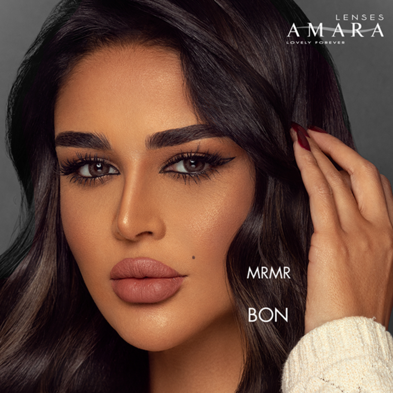 Amara Bon Monthly Disposable Pack Of 2, Colored Contact Lenses, Unisex, Cosmetic Contact Lenses, Brown Contact Lenses