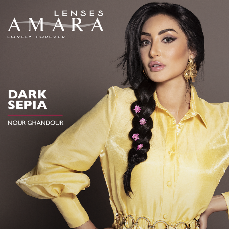 Amara Dark Sepia Monthly Disposable Pack Of 2, Colored Contact Lenses, Unisex, Cosmetic Contact Lenses, Brown Contact Lenses