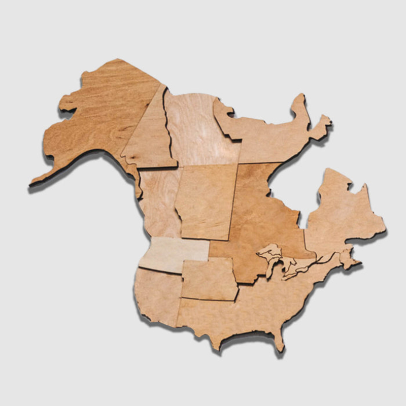 Enjoy The Wood 3D Elegant Wooden World Map Decor Wall Art, XXL, 300x175cm, Light