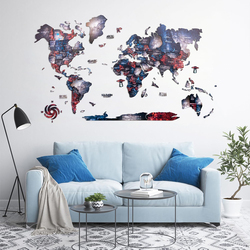 Enjoy The Wood 3D Elegant Wooden World Map Decor Wall Art, L, 150x90cm, Alcor