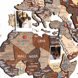 Enjoy The Wood 3D Elegant Wooden World Map Decor Wall Art, L, 150x90cm, Multicolour Prime+